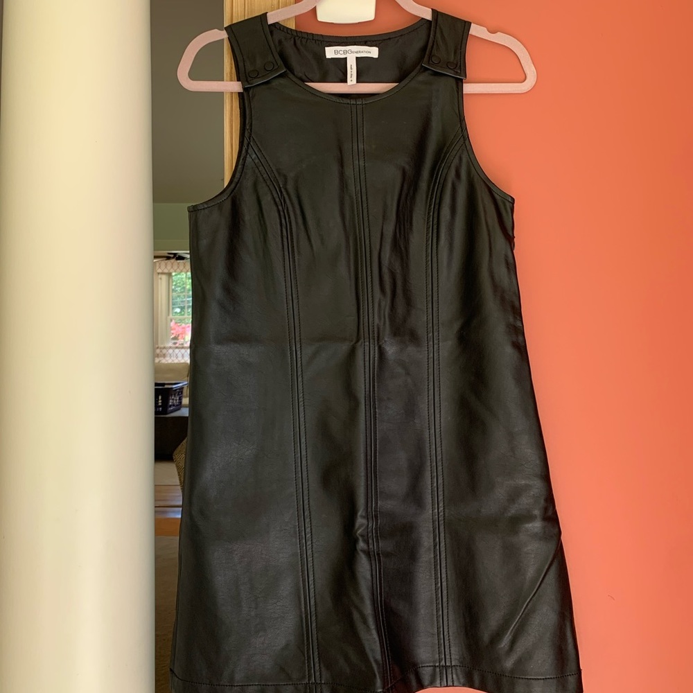 BCBG faux leather jumper